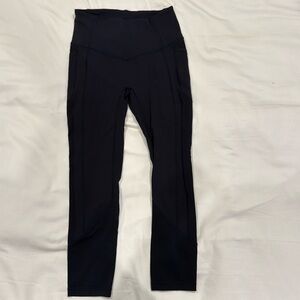 Black lululemon All the right places cropped leggings 23” size 6 with pockets